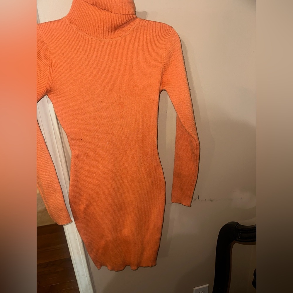 SHEIN Orange Ribbed Sweater